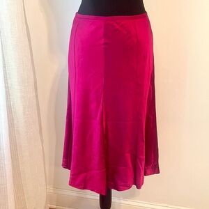 ANN TAYLOR Silk Skirt | Fuchsia | Office Attire || Corporate Attire